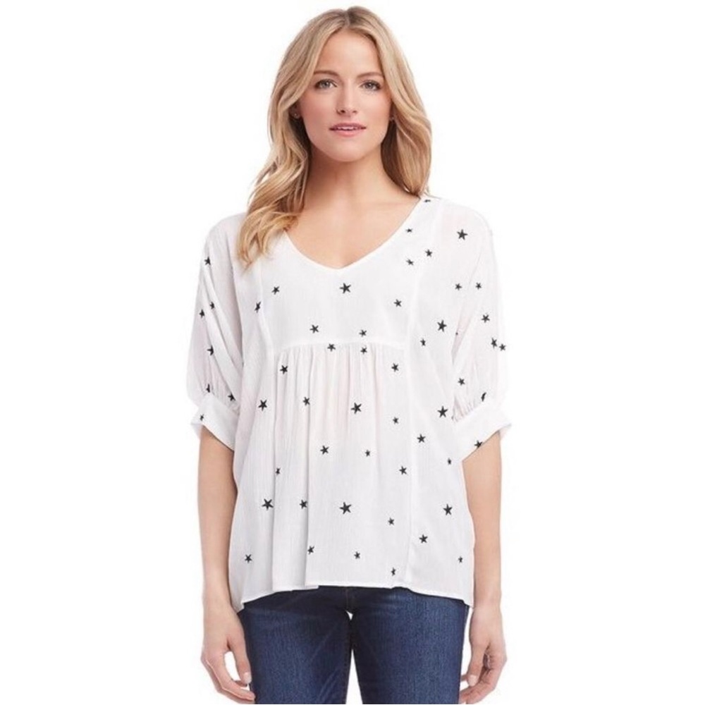 Karen Kane Embroidered Star Top